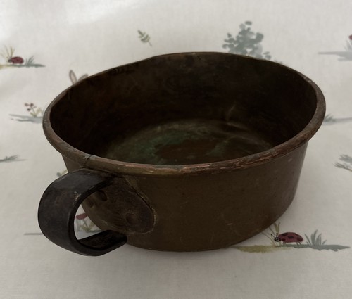 Antique round copper pot - round,