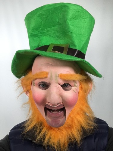 Funny leprechaun mask latex - funny, st