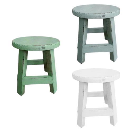 Wooden stool plant stand round - stool,