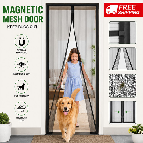 Magnetic fly screen - door, mesh