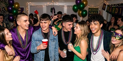 Assorted metalic mardi gras - assorted,