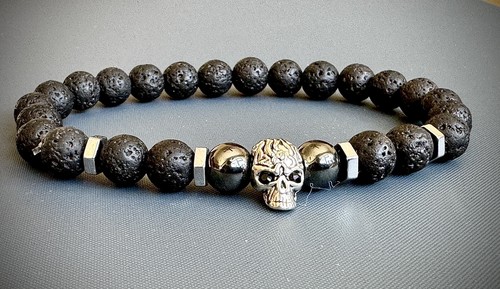 Latest lava hematite skull - lava,