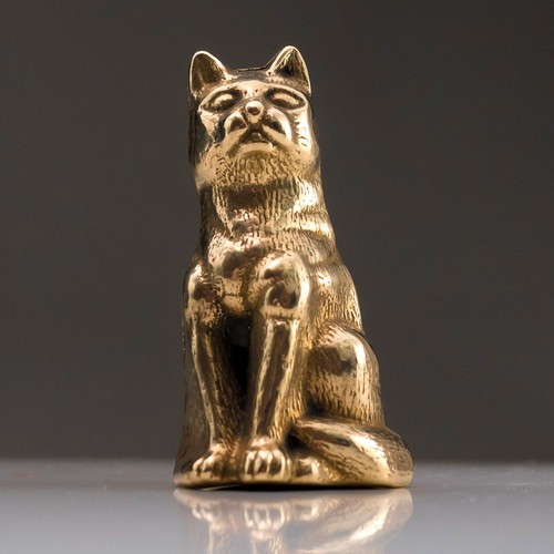 Vintage cast brass cat - vintage,