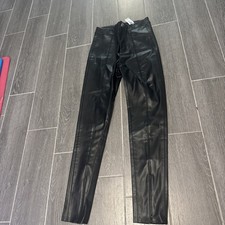 Ladies Zara Black Faux Leather Leggings Xs