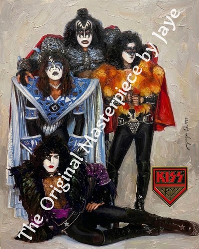 Kiss 1980 oil painting print - kiss,