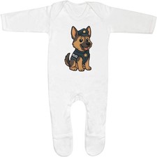 'German Shepherd Police Dog' Baby Romper Jumpsuits / Sleep suits (SS055741)