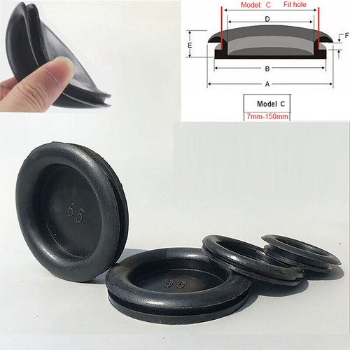 Black blanking grommets - black,