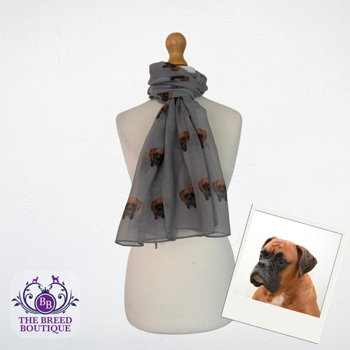 Boxer dog print scarf - scarf, cute