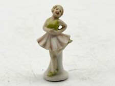 ANTIQUE BISQUE POTTERY CAKE TOPPER - BALLERINA DANCER ORNAMENT FIGURINE