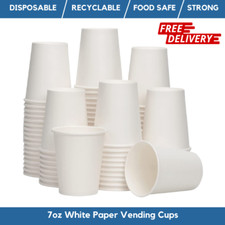 7oz White Paper Vending Cups Disposable Cups For Hot Drinks And Water Coolers