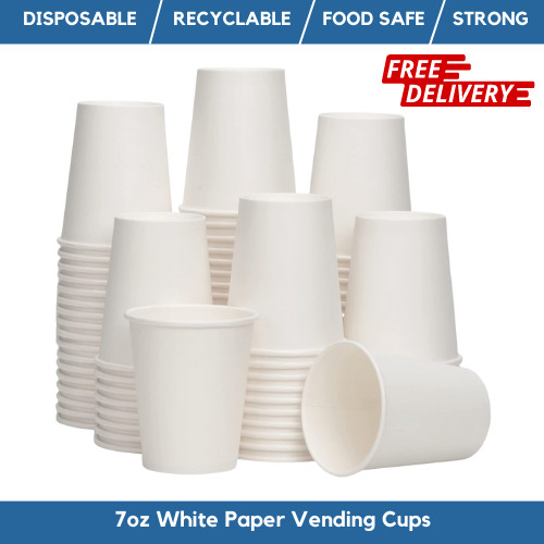 7oz white paper vending - white,
