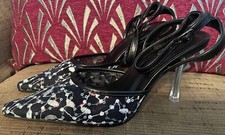 JOBLOT  X 6 Pairs Black Stiletto Shoes Size Uk 5-EU 38/ Sequin Detail/NEW BOXED