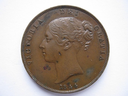 1844 victoria copper - copper, penny