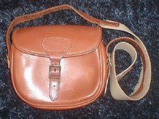 Cartridge Bag for Shotgun Cartridges - Leather with Canvas Sling