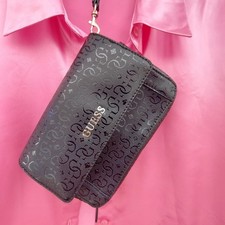  GUESS BLACK COSMETIC TRAVEL BAG POUCH 