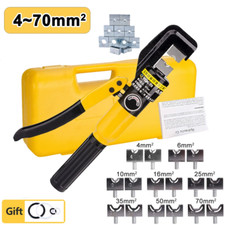 16 Ton 8 Dies Hydraulic Crimper Wire Battery Cable Lug Terminal Crimping Tool 