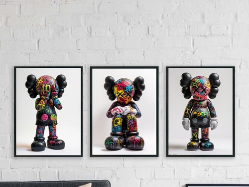 Grey kaws posters graffiti