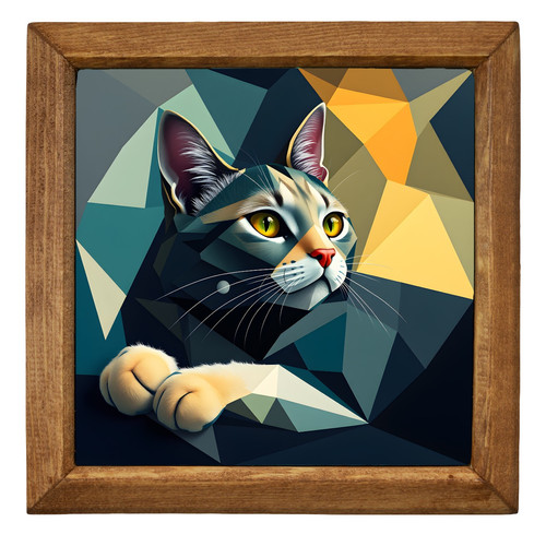 Geometric cat stone wall art - wall,