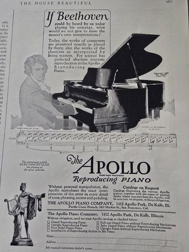 1922 the apollo reproducing - apollo,