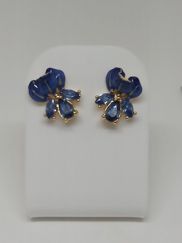 Les nereides blue flower stud - les,