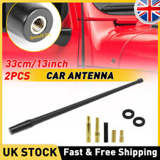 2x UNIVERSAL 13'' BLACK BEE STING CAR VAN AERIAL REPLACEMENT ARIEL RADIO ANTENNA