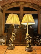 Pair Of Antique Style Cherub Table Lamps