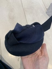 Unique Modern Navy Blue French Fur Felt FASCINATOR