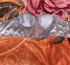 Blue Lace Corset Bra Size L UK