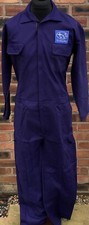 Retro Subaru Badged Zip Front Navy Polycotton Overalls Size XL 46-48" Chest