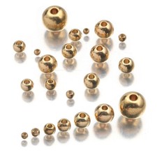 20-200X Original Brass Round Ball Spacer Beads Charms Loose Beads DIY Jewelry