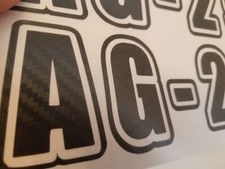 Jet ski REG NUMBERS with surround CARBON FIBER BLACK 300mm x 2 