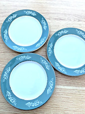 Set of 3 Vintage Lord Nelson Green ELIJAH COTTON  Tea Plates