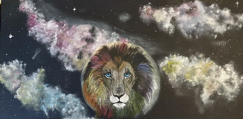 Galactic lion painting - galactic,