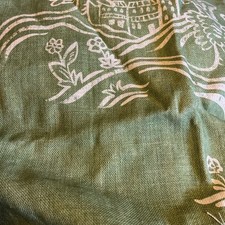 ANDREW MARTIN MATERIAL FABRIC MELISSA WHITE- BASIL GREEN LINEN BLEND 40cm x 90cm