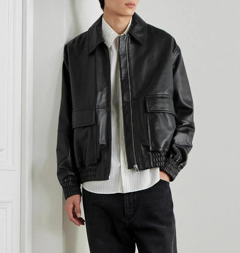 Stylish black leather - stylish, bomber