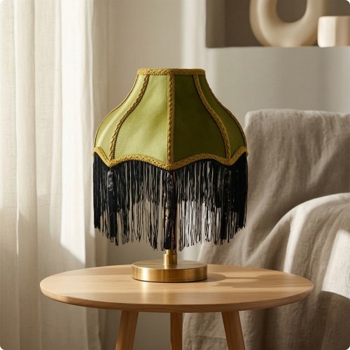 Tassel trimmed lampshade - tassel-trimmed,