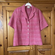 Ladies Eastex Textured Pink Blazer / Blouse Top Size 18
