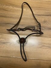 Pony Elastic Rope Grackle Brown English Leather Noseband Brass Fixings