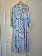 BNWT SATIN FLORAL TIRED MAXI