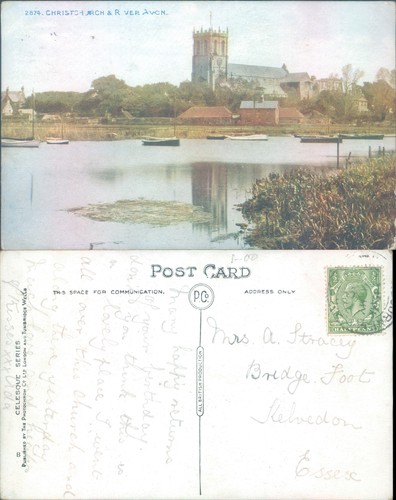 Christchurch priory and river - and,