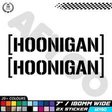 2x HOONIGAN Vinyl Sticker Decal Car Window Bumper Race Livery Mod Sponsor
