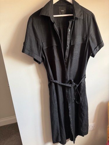 Next black linen dress with - next,