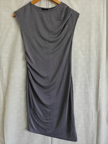 Topshop grey sleeveless midi - grey,