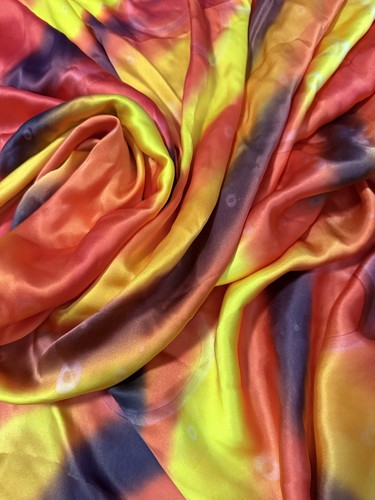 100 pure silk printed satin - pure,