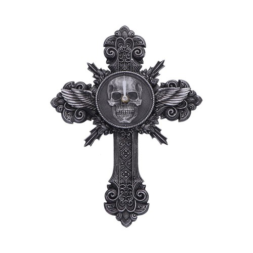 Gothic cross skull - cross, clock