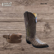 Wild West Men's Genuine Caiman Tail Size 7EE J Toe Boots - Mink 2990265