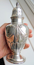 HUGE VICTORIAN 1898 SOLID / STERLING SILVER SUGAR CASTER / SIFTER