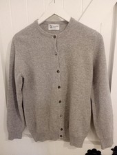 Johnstons Of Elgin Grey Pure New Pool Cardigan 38