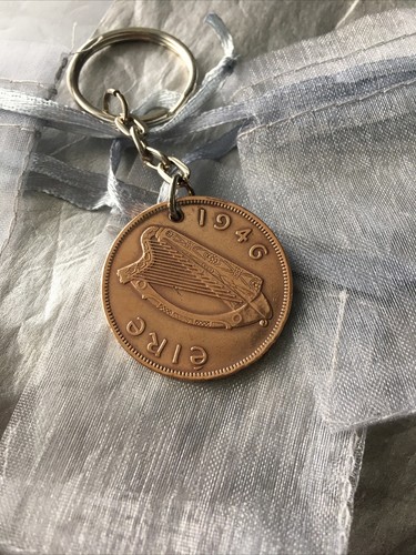 Coin keyring old irish penny - keyring,