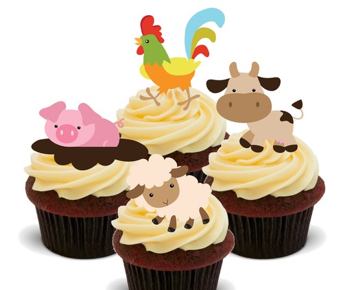 Farm animals edible cupcake - farm,